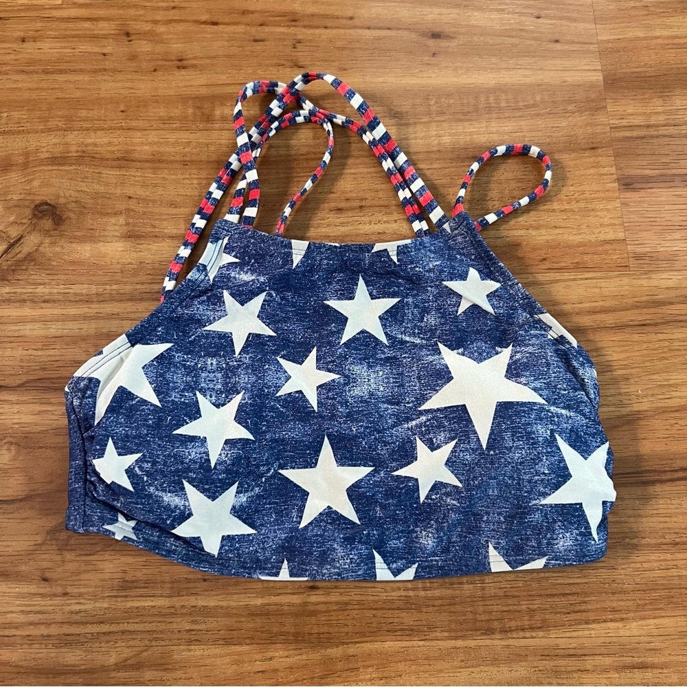 Roxy blue Star Print Crop Top